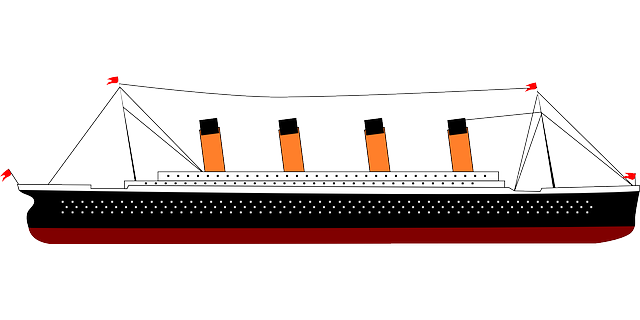 jednoduchá kresba Titanicu
